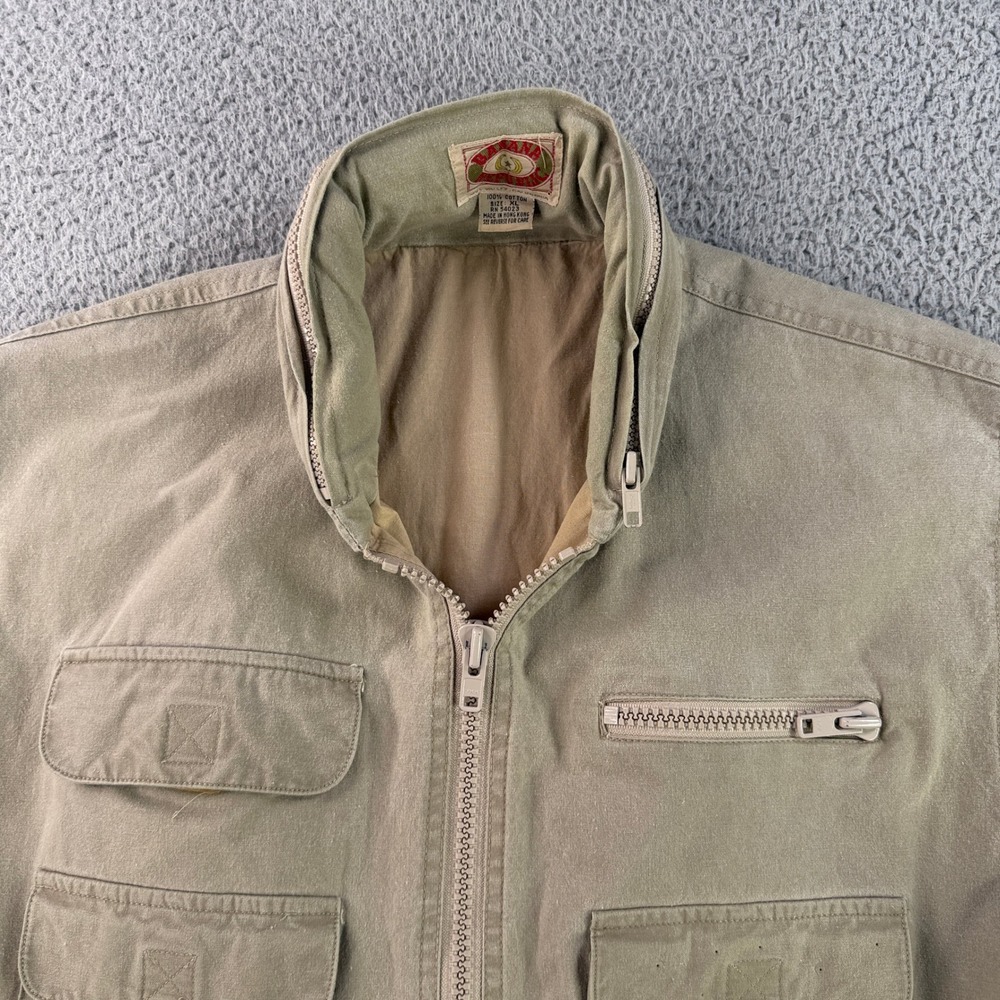 Vintage Banana Republic Safari Vest Mens XL Tan Multi Pocket 80s Mill Valley